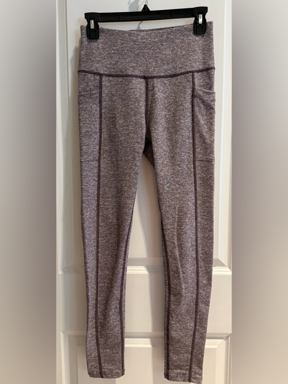 Apana Heathered Mauve High-Waist Leggings